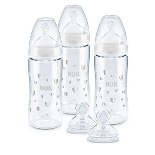 NUK First Choice 3 Plus 2 Set, Vorteils-Set und zwei Ersatzsaugern, BPA frei, 0-6 Monate