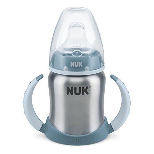 NUK Learner Cup, Flaschenkörper aus hochwertigem Edelstahl, langlebig und hygienisch, 1 Stück, 125 ml