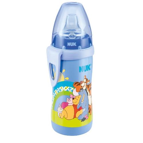 NUK Active Cup Disney Winnie 300 ml mit Soft-Trinktülle aus Silikon ab 12 Monate, auslaufsicher mit Clip, BPA frei