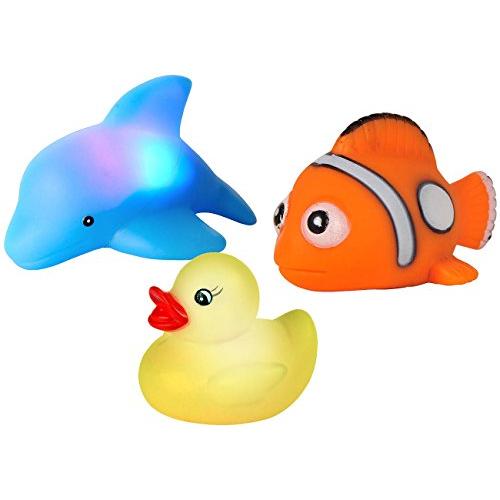 Playtastic Badewannentierchen: Blinkende Badewannen-Tierchen im 3er-Set (Wasserspielzeug)