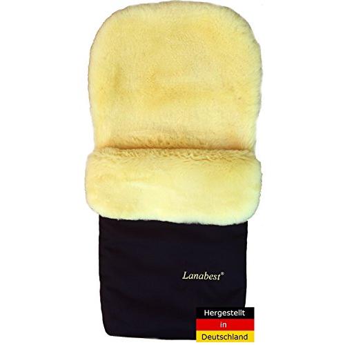 LANABEST deutscher Lammfell Fußsack für Kinderwagen. Echtes Merino Lammfell, schadstoffarm, medizinisch gegerbt. In Deutschland hergestellter Lammfell Fußsack in Spitzenqualität.